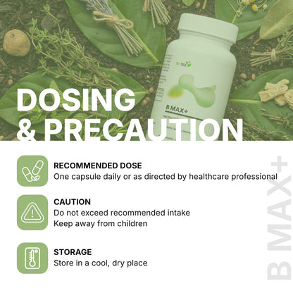 BIOTEX B MAX+ Herbal Capsules with Brahmi & Ashwagandha | Veg