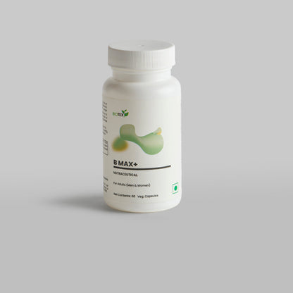 BIOTEX B MAX+ Herbal Capsules with Brahmi & Ashwagandha | Veg